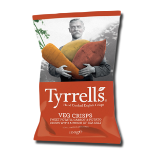 Tyrrell's Veg Crisps Sw Potato, Carrot & Potato 100g Tyrrell's Veg Crisps Sw Potato, Carrot & Potato 100g