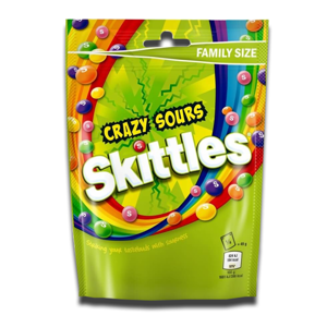 Skittles Crazy Sours Pouch 196g Skittles Crazy Sours Pouch 196g