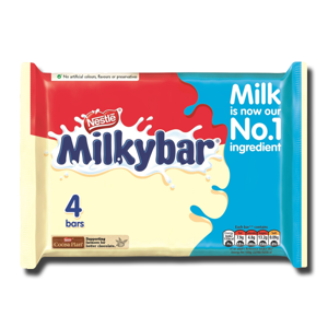 Nestle Milkybar White Chocolate Bar 4 x 25g 100g Nestle Milkybar White Chocolate Bar 4 x 25g 100g