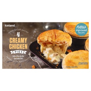 Iceland Creamy Chicken Pies 4's 568g Iceland Creamy Chicken Pies 4's 568g
