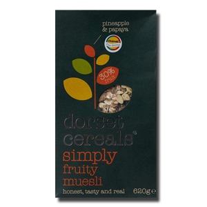 Dorset Simply Fruity Muesli Pineaple Papaya Sultanas 410g Dorset Simply Fruity Muesli Pineaple Papaya Sultanas 410g