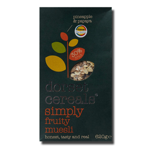 Dorset Simply Fruity Muesli Pineaple Papaya Sultanas 410g