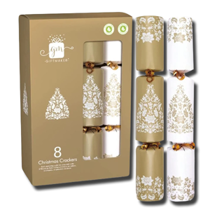 Giftmaker Christmas Crackers Cream & Gold 8Un x 30.50cm (12'')