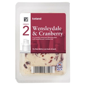 Iceland Wensleydale & Cranberry Cheese 200g Iceland Wensleydale & Cranberry Cheese 200g