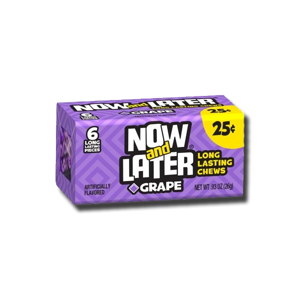 Now and Later Long Lasting Chews Grape 6' 26g Now and Later Long Lasting Chews Grape 6' 26g
