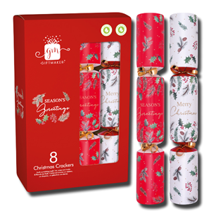 Giftmaker Christmas Crackers Traditional Foilage 8Un x 30.50cm (12'')
