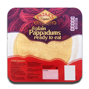 Patak's Plain Pappadums 8 Ready to Eat