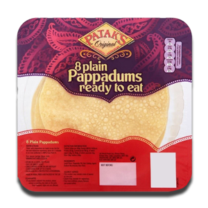 Patak's Plain Pappadums 8 Ready to Eat Patak's Plain Pappadums 8 Ready to Eat