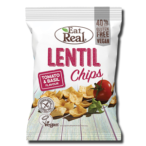 Eat Real Lentil Chips Tomato & Basil 113g Eat Real Lentil Chips Tomato & Basil 113g