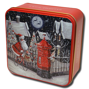 Grandma Wild's Embossed Santa on a Bike Tin 160g