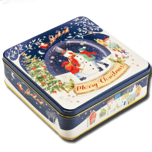 Farmhouse Biscuits Farmhouse Snow Globe Square Tin 400g Farmhouse Biscuits Farmhouse Snow Globe Square Tin 400g