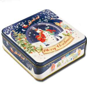 Farmhouse Biscuits Farmhouse Snow Globe Square Tin 400g