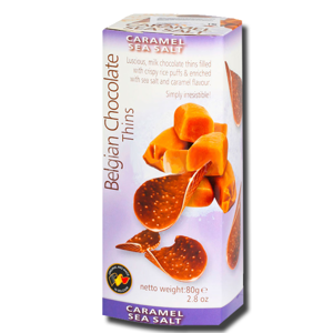 Royal Chocolates Belgian Chocolate Thins Caramel Sea Salt 80g Royal Chocolates Belgian Chocolate Thins Caramel Sea Salt 80g