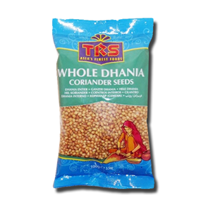 TRS Dhania Coriander - Sementes Coentros Inteiras 100g TRS Dhania Coriander - Sementes Coentros Inteiras 100g