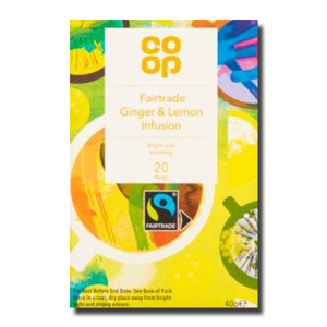 Coop Fairtrade Ginger & Lemon Tea Infusion 20's