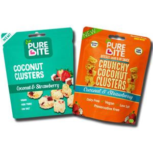 Pure Bite Coconut & Strawberry Clusters 30g Pure Bite Coconut & Strawberry Clusters 30g