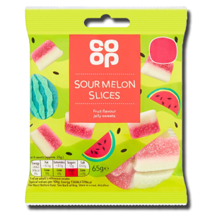 Coop Jelly Sour Watermelon Slices 65g Coop Jelly Sour Watermelon Slices 65g