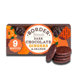 Border Biscuits Dark Choc Ginger & Orange 150g Border Biscuits Dark Choc Ginger & Orange 150g