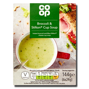 Coop Broccoli & Stilton Cup Soup 6x24g