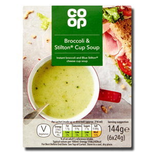 Coop Broccoli & Stilton Cup Soup 6x24g Coop Broccoli & Stilton Cup Soup 6x24g