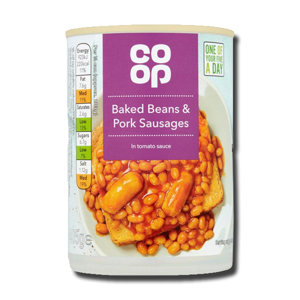 Coop Baked Beans & Pork Sausages 405g Coop Baked Beans & Pork Sausages 405g