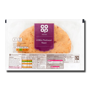 Coop Peshwari Mini Naan 4' 279g Coop Peshwari Mini Naan 4' 279g