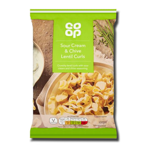 Coop Sour Cream & Chive Lentil Curls 100g Coop Sour Cream & Chive Lentil Curls 100g