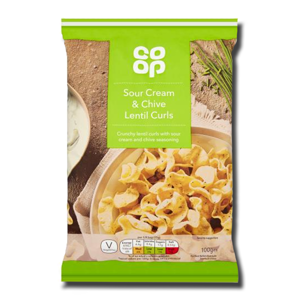 Coop Sour Cream & Chive Lentil Curls 100g