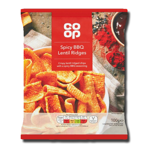 Coop Spicy BBQ Lentils Ridges 100g Coop Spicy BBQ Lentils Ridges 100g