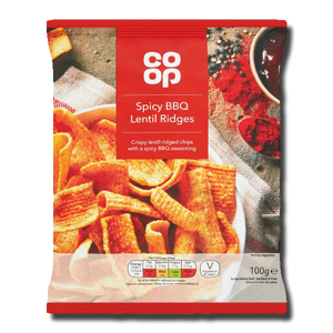 Coop Spicy BBQ Lentils Ridges 100g