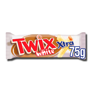 Twix Xtra White Chocolate Biscuit Twin Bars 75g Twix Xtra White Chocolate Biscuit Twin Bars 75g