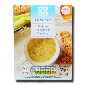 Coop Low Fat Golden Vegetable Cup Soup 4x18g Coop Low Fat Golden Vegetable Cup Soup 4x18g