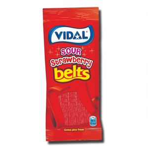 Vidal Gomas Sour Strawberry Belts 100g