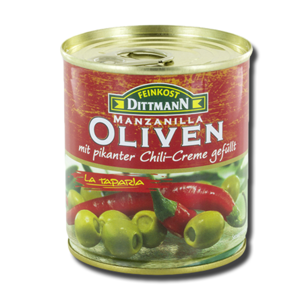 Feinkost Dittmann Azeitonas Verdes Recheadas com Chilli Picante 200g