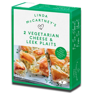 Linda McCartney Cheese, Leek, Onion Plaits 2 340g Linda McCartney Cheese, Leek, Onion Plaits 2 340g