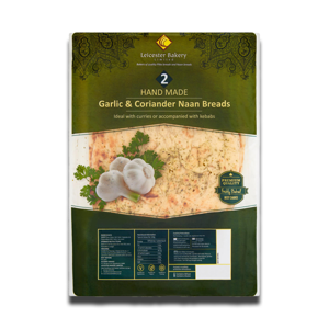 Leicester Bakery Garlic & Coriander Naan Bread 5's 520g