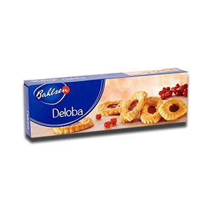 Bahlsen Deloba Puff Pastry Biscuits Filling Redcurrant 100g