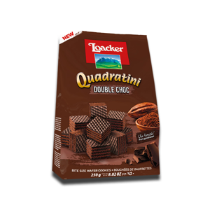 Loacker Quadratini Wafer Cookies Double Choc 250g