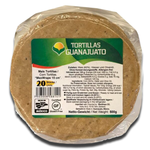 Guanajuato Mex Wraps Tortilla de Milho 15cm 20un 500g Guanajuato Mex Wraps Tortilla de Milho 15cm 20un 500g