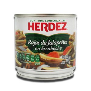 Herdez Rajas de Jalapeños en Escabeche 220g Herdez Rajas de Jalapeños en Escabeche 220g