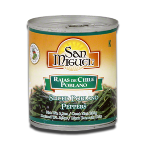 San Miguel Sliced poblano Peppers 220g San Miguel Sliced poblano Peppers 220g
