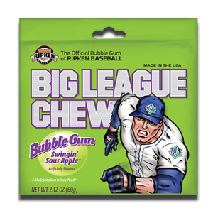 Big League Chew Bubble Gum Pouch Sour Apple 60g