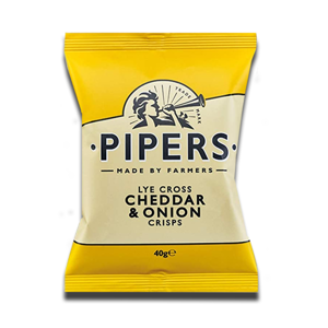 Pipers Cheddar & Onion Crisps 40g Pipers Cheddar & Onion Crisps 40g