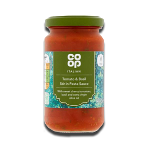 Coop Italian Tomato & Basil Stir in Pasta Sauce 190g Coop Italian Tomato & Basil Stir in Pasta Sauce 190g
