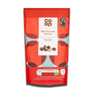 Coop Fairtrade Milk Chocolate Peanuts 150g Coop Fairtrade Milk Chocolate Peanuts 150g