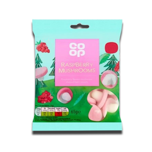 Coop Raspberry Mushrooms 65g Coop Raspberry Mushrooms 65g