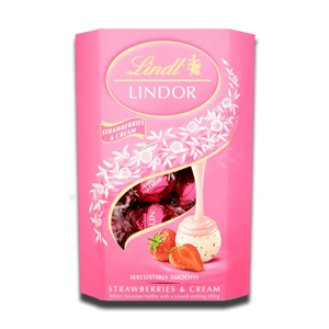 Lindt Lindor Strawberries & Cream Chocolate Balls 200g