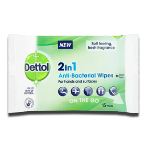 Dettol 2 in 1 Anti-Bacterial Hand and Surface Wipes