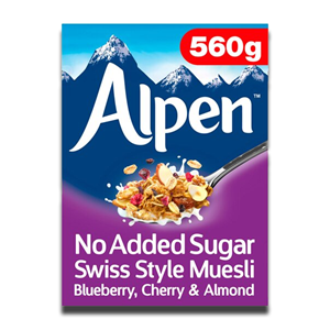 Alpen No Added Sugar Blueberry, Cherry & Almond Muesli 560g