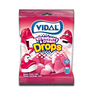 Vidal Gomas Strawberry & Cream Drops 90g Vidal Gomas Strawberry & Cream Drops 90g